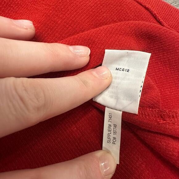 Vintage‎ 90s Polo Ralph Lauren Red Men XL 1/4 Zip Mock Rib Pony Sweater Preppy - Picture 4 of 9